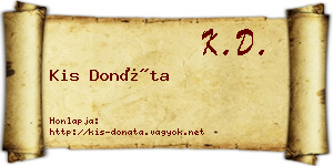 Kis Donáta névjegykártya